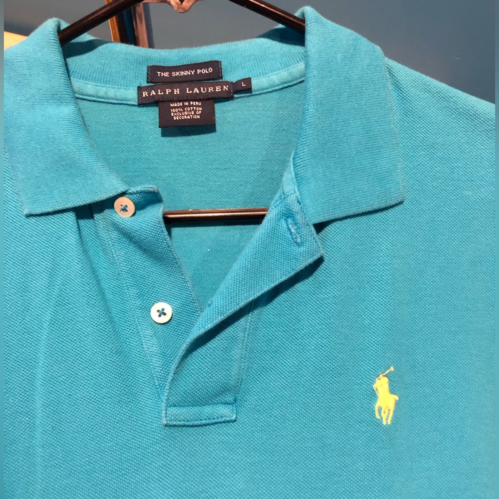 Skinny Fit Bright Blue Polo by Ralph Lauren